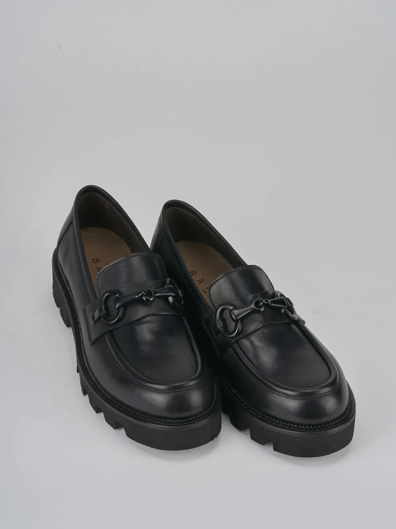 Mocassini tacco 3cm pelle nero