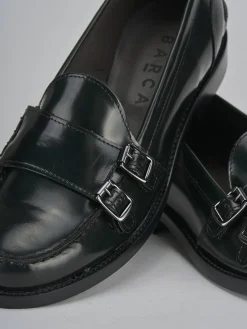 Mocassini tacco 2cm pelle verde