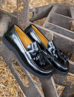 Mocassini tacco 3cm pelle nero