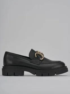 Mocassini tacco 2cm pelle nero