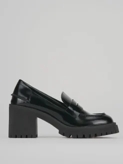 Mocassini tacco 6cm pelle nero