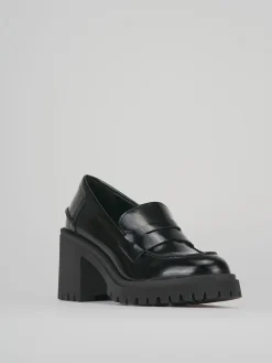 Mocassini tacco 6cm pelle nero