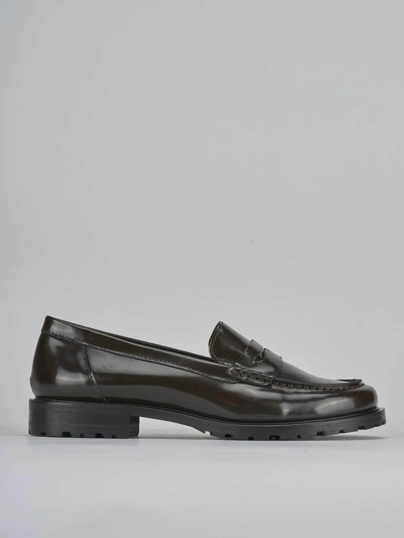 Mocassini tacco 3cm pelle testa