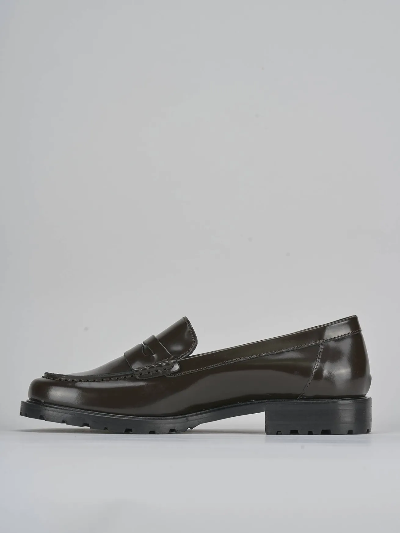 Mocassini tacco 3cm pelle testa