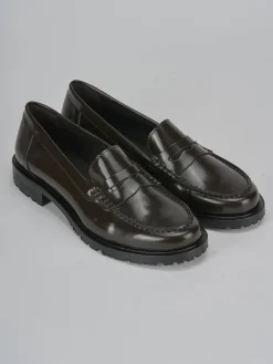 Mocassini tacco 3cm pelle testa