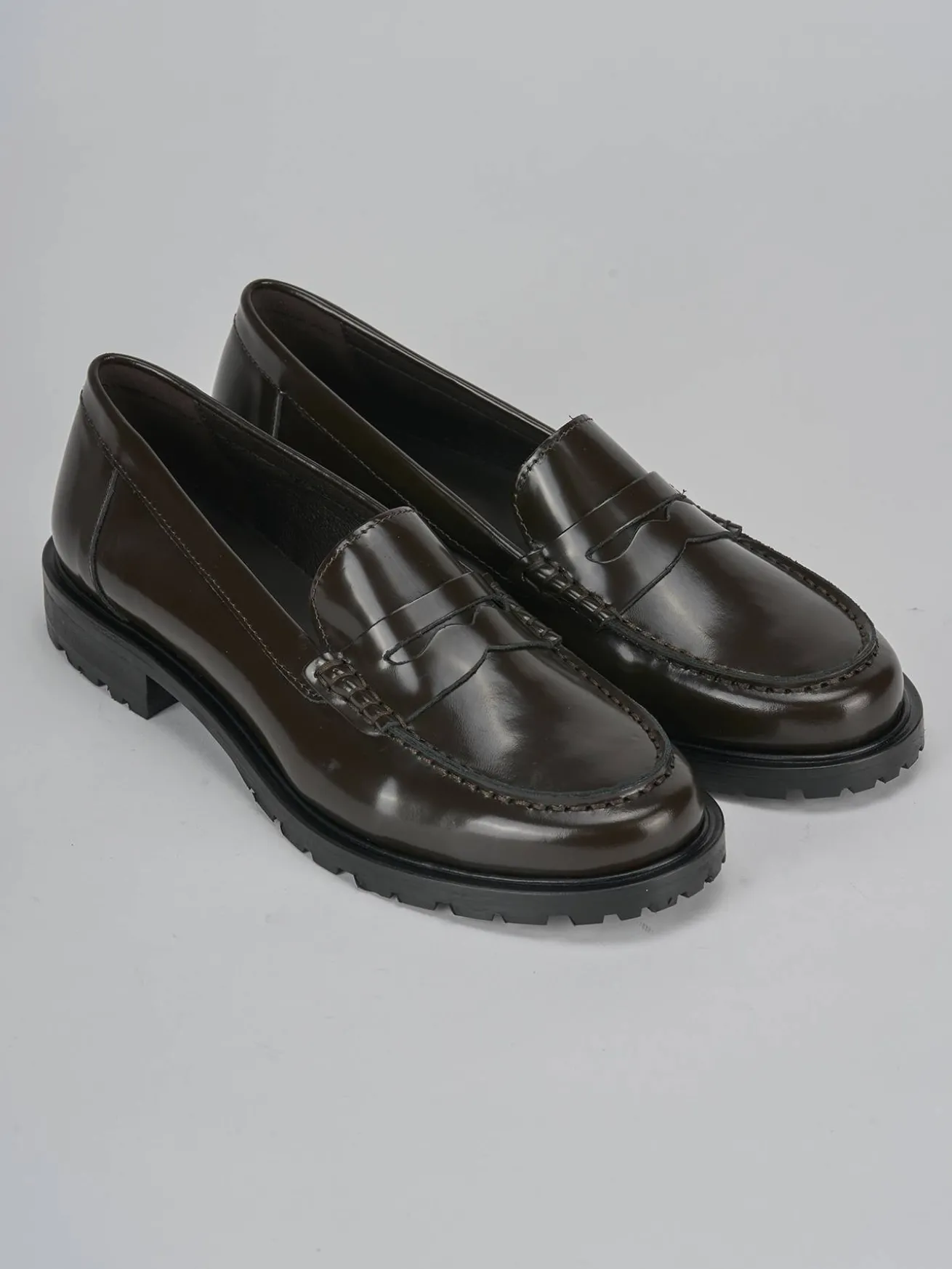 Mocassini tacco 3cm pelle testa