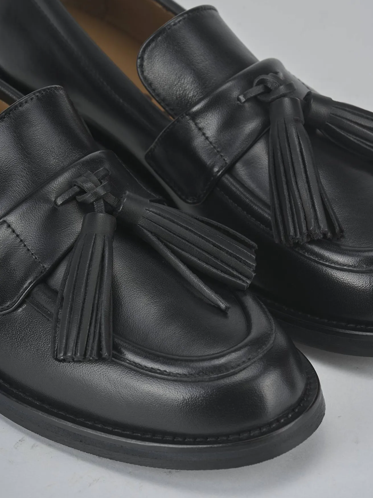 Mocassini tacco 2cm pelle nero