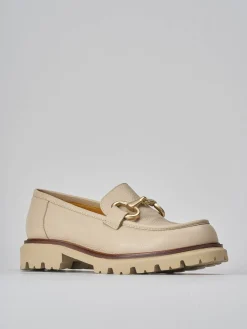 Mocassini tacco 2cm pelle marrone