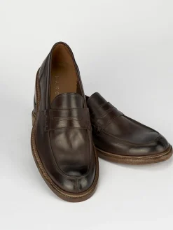 Mocassini tacco 1cm pelle testa