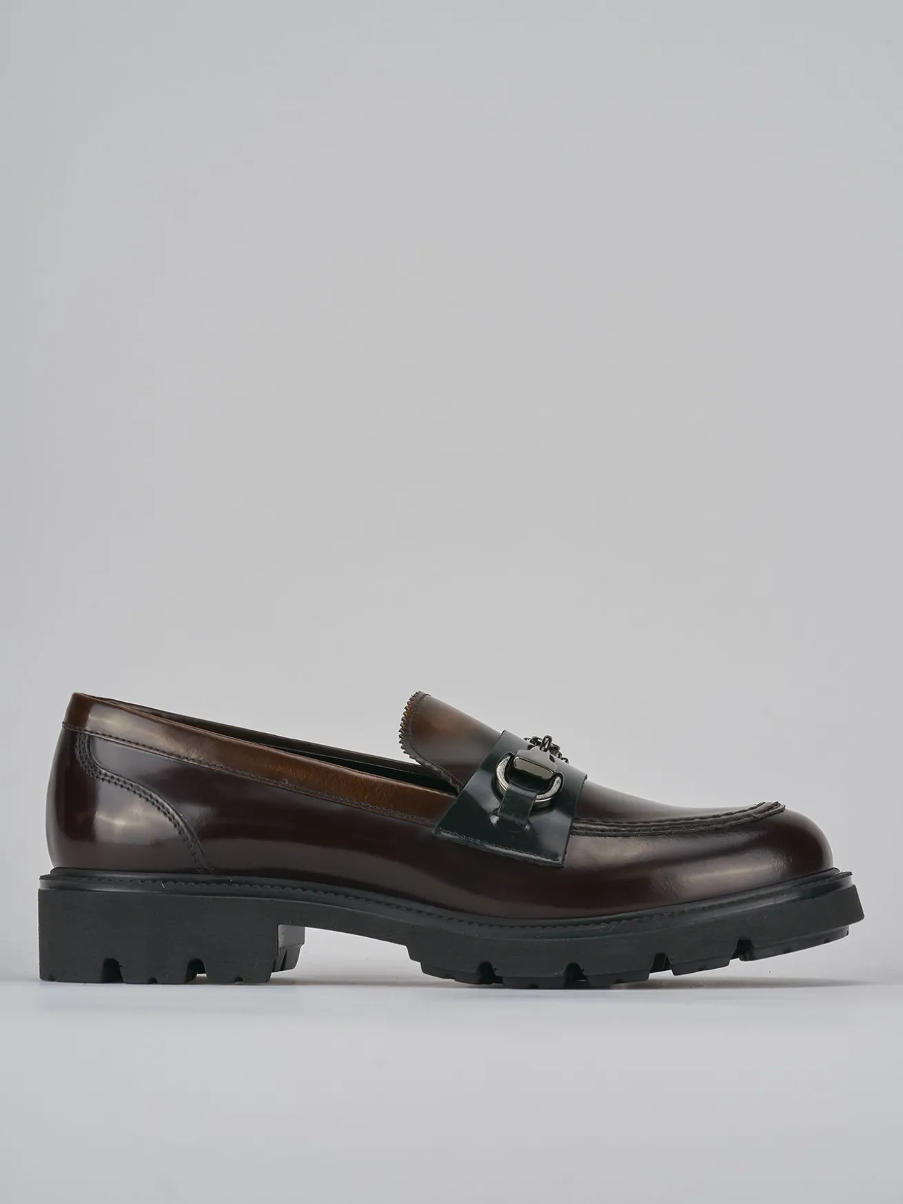 Mocassini tacco 2cm pelle testa