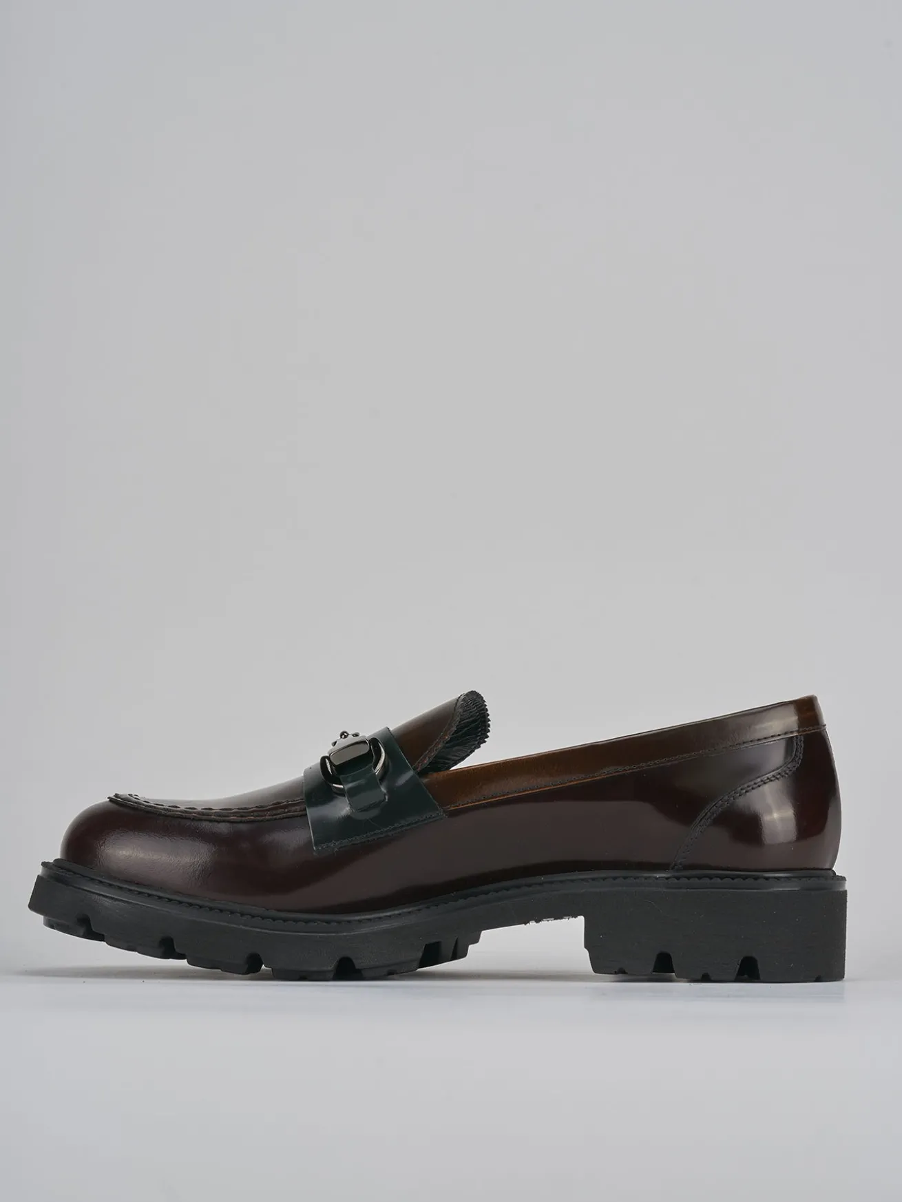 Mocassini tacco 2cm pelle testa