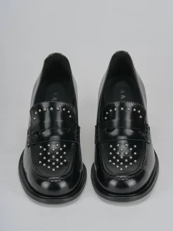 Mocassini tacco 7cm pelle nero