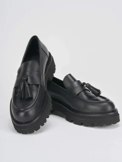 Mocassini tacco 2cm pelle nero