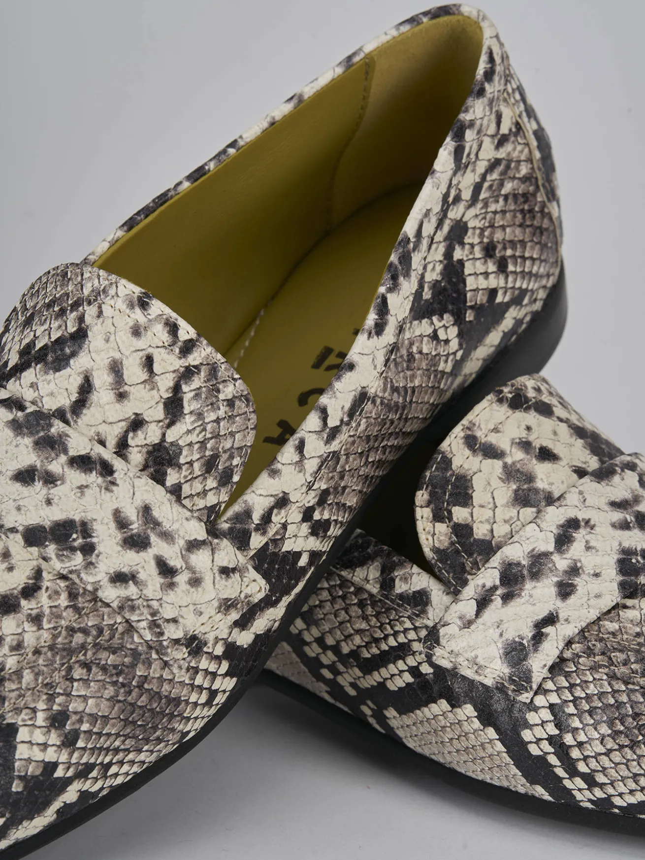 Mocassini tacco 1cm pelle multicolor