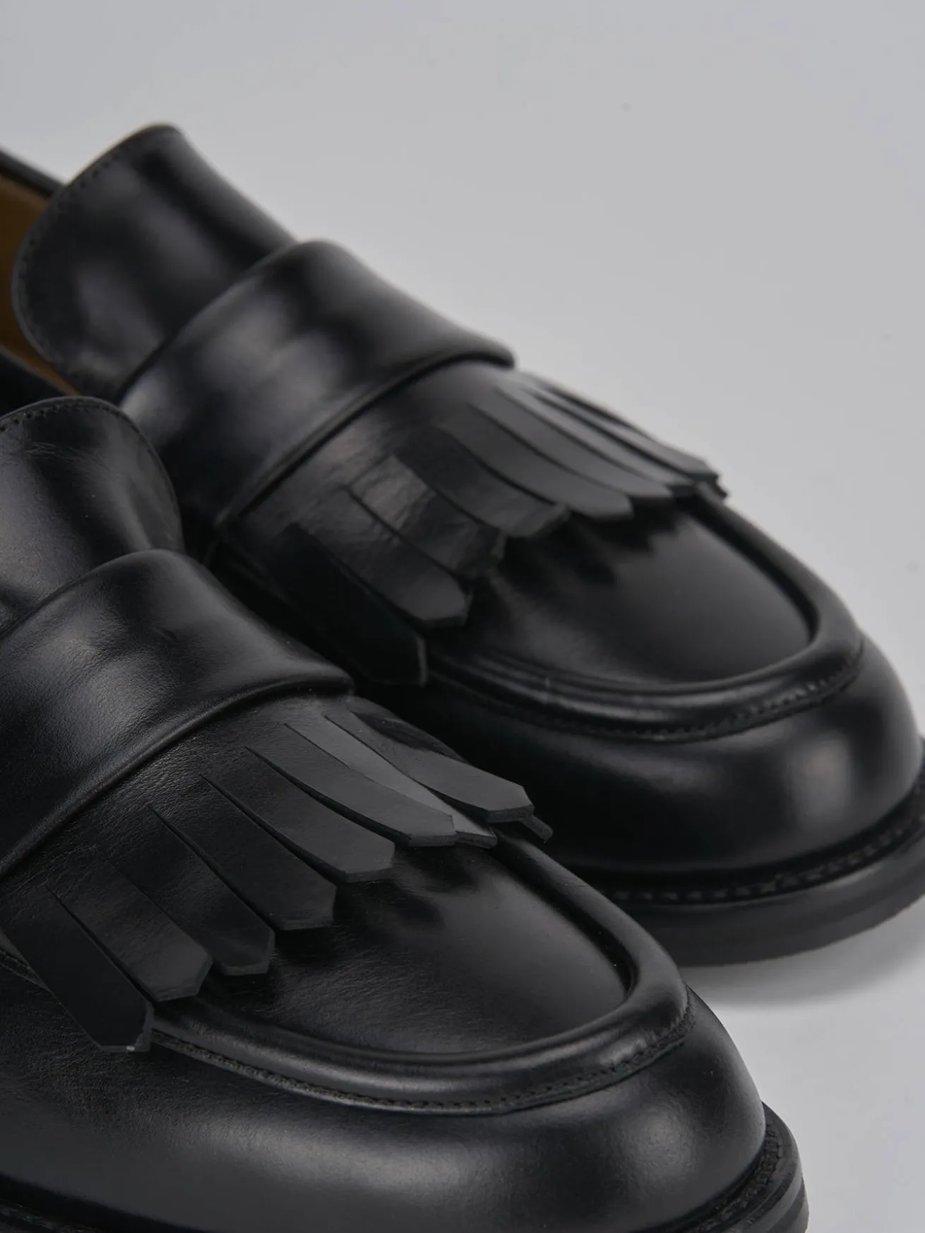 Mocassini tacco 2cm pelle nero