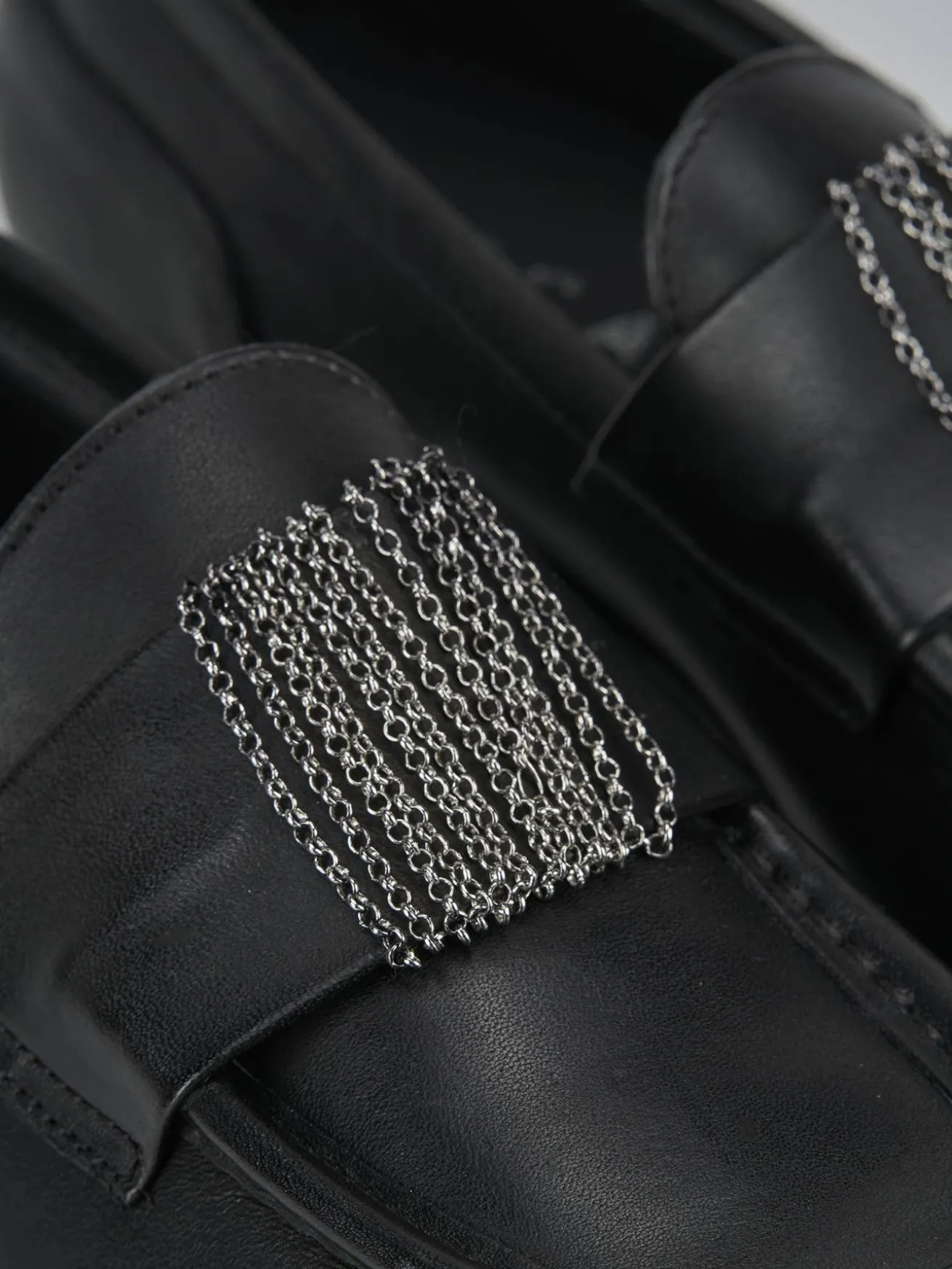 Mocassini tacco 2cm pelle nero