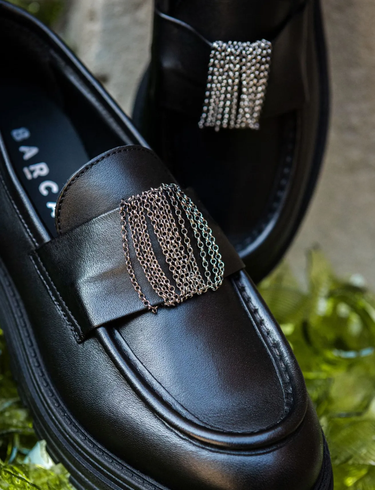 Mocassini tacco 2cm pelle nero