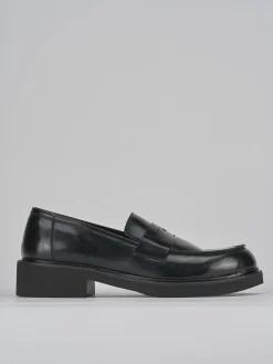 Mocassini tacco 3cm pelle nero