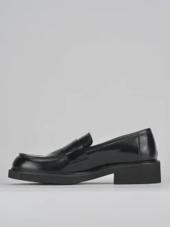 Mocassini tacco 3cm pelle nero