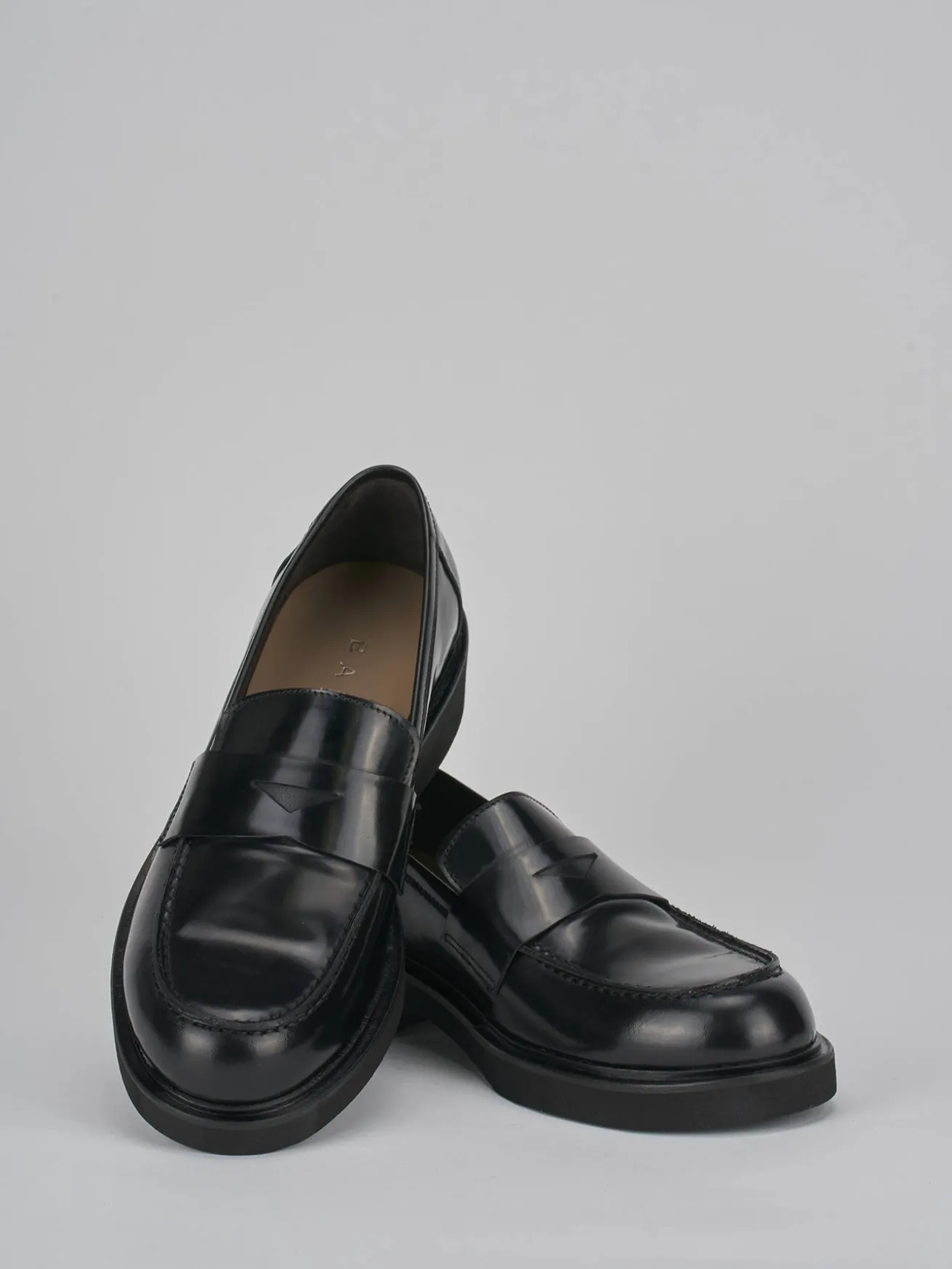 Mocassini tacco 3cm pelle nero