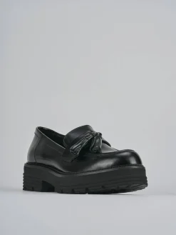 Mocassini tacco 2cm pelle nero