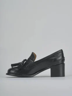 Mocassini tacco 5cm pelle nero