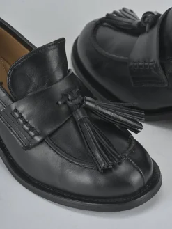 Mocassini tacco 5cm pelle nero