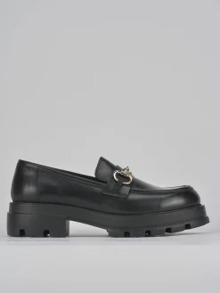 Mocassini tacco 3cm pelle nero