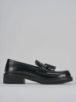 Mocassini tacco 3cm pelle nero