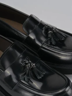 Mocassini tacco 3cm pelle nero