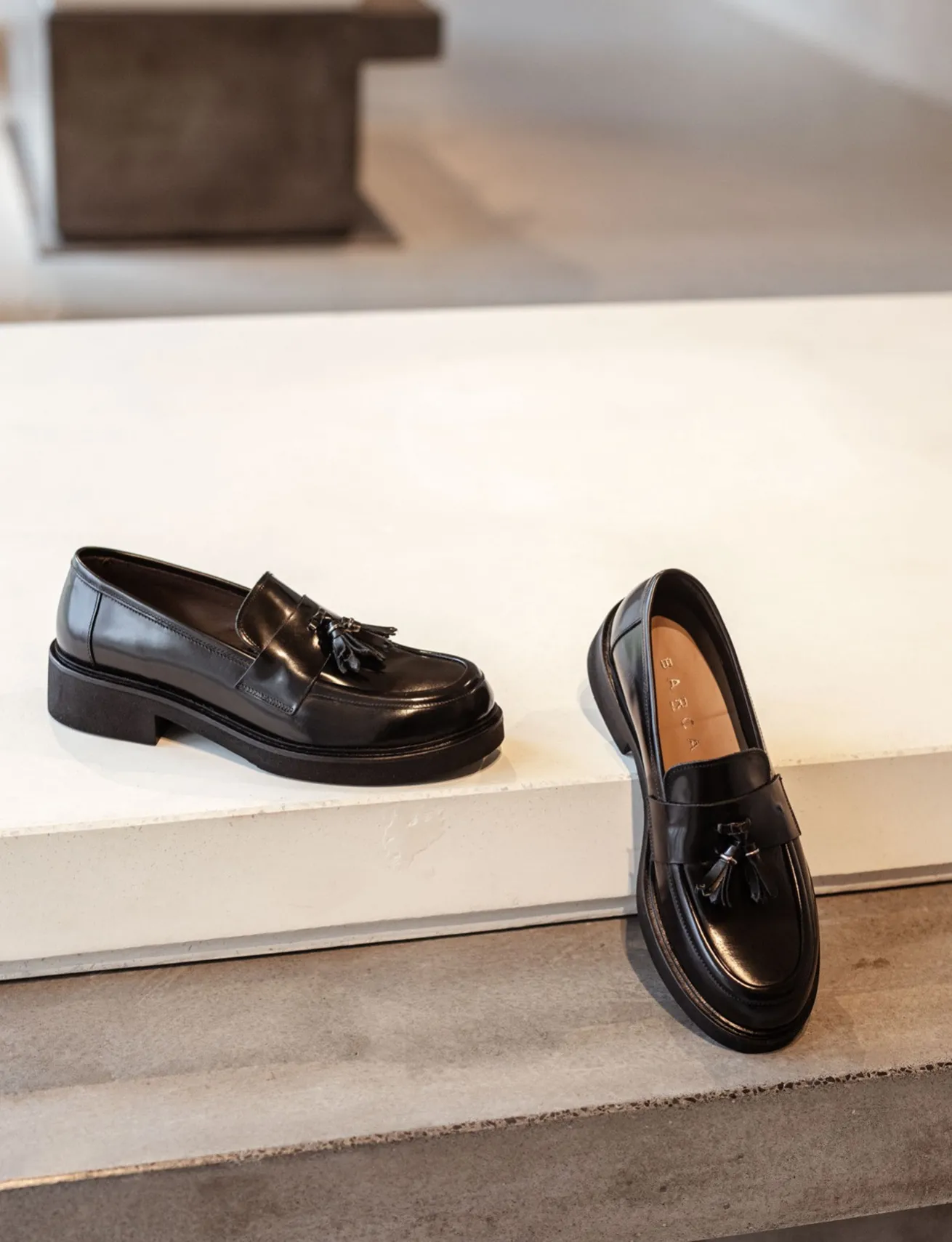 Mocassini tacco 3cm pelle nero