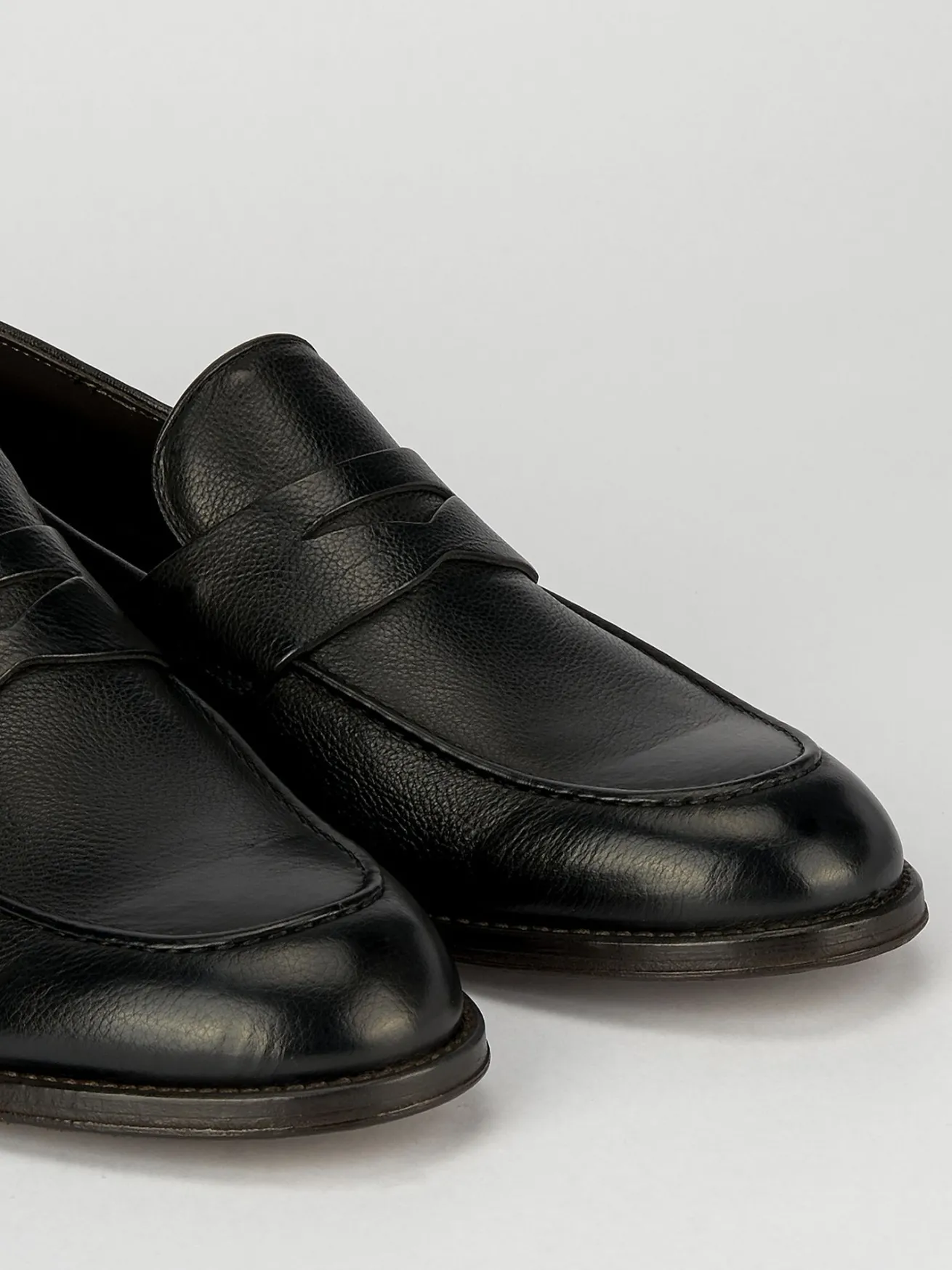 Mocassini tacco 1cm pelle nero