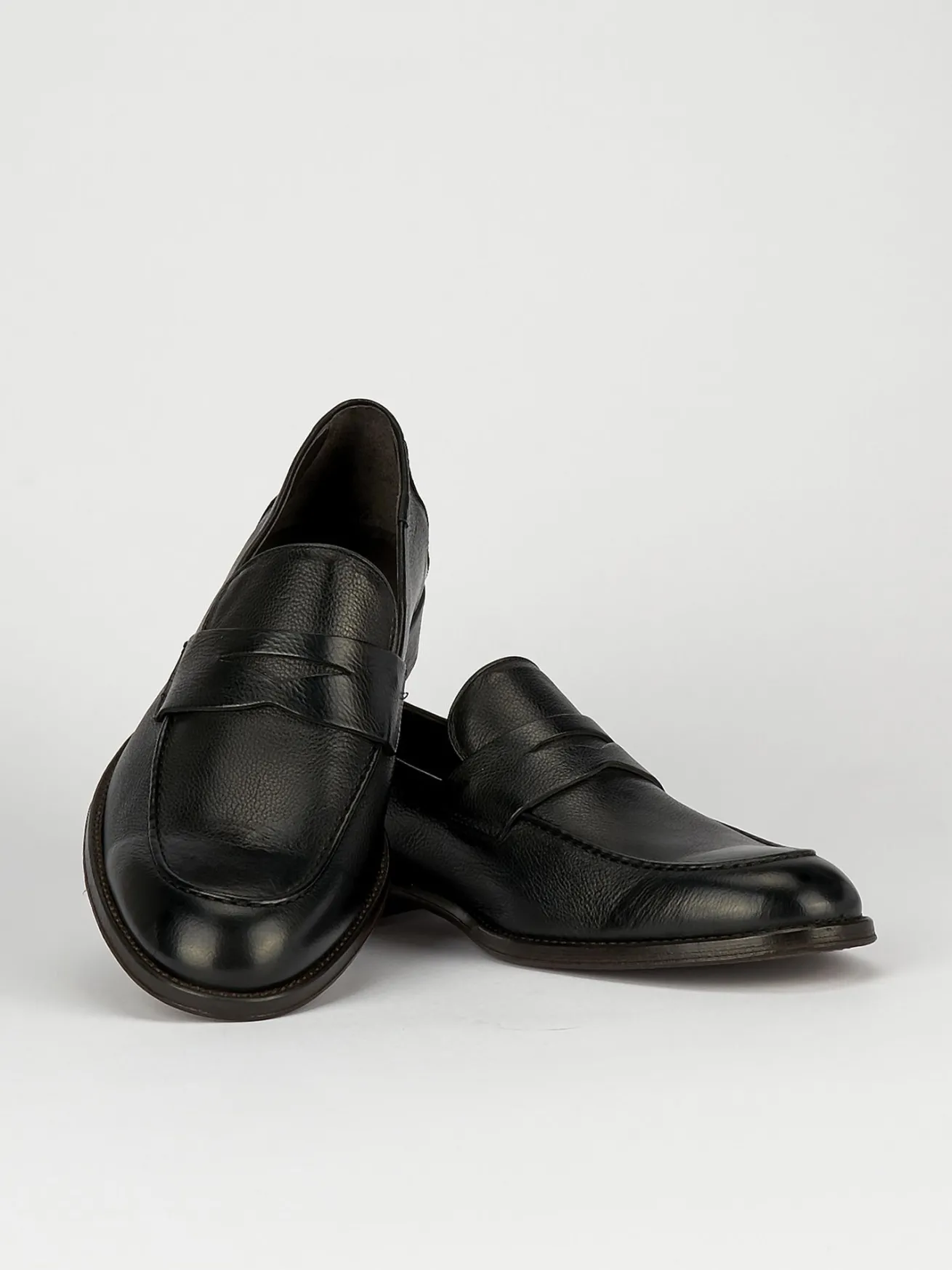 Mocassini tacco 1cm pelle nero