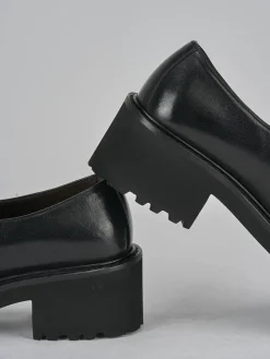 Mocassini tacco 5cm pelle nero