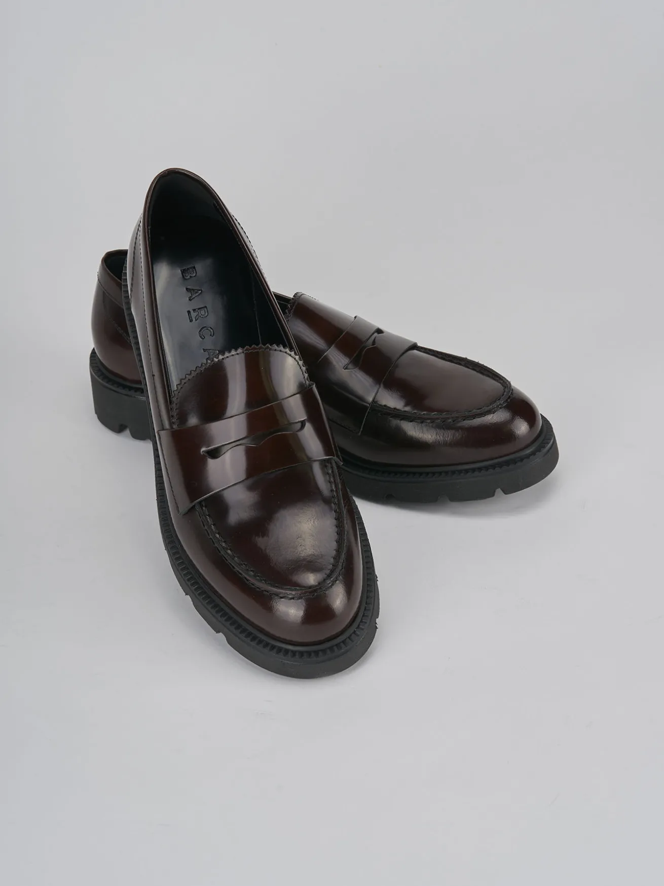 Mocassini tacco 2cm pelle testa