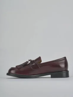 Mocassini tacco 2cm pelle bordo'