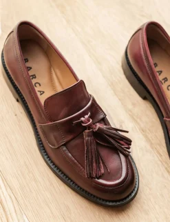 Mocassini tacco 2cm pelle bordo'