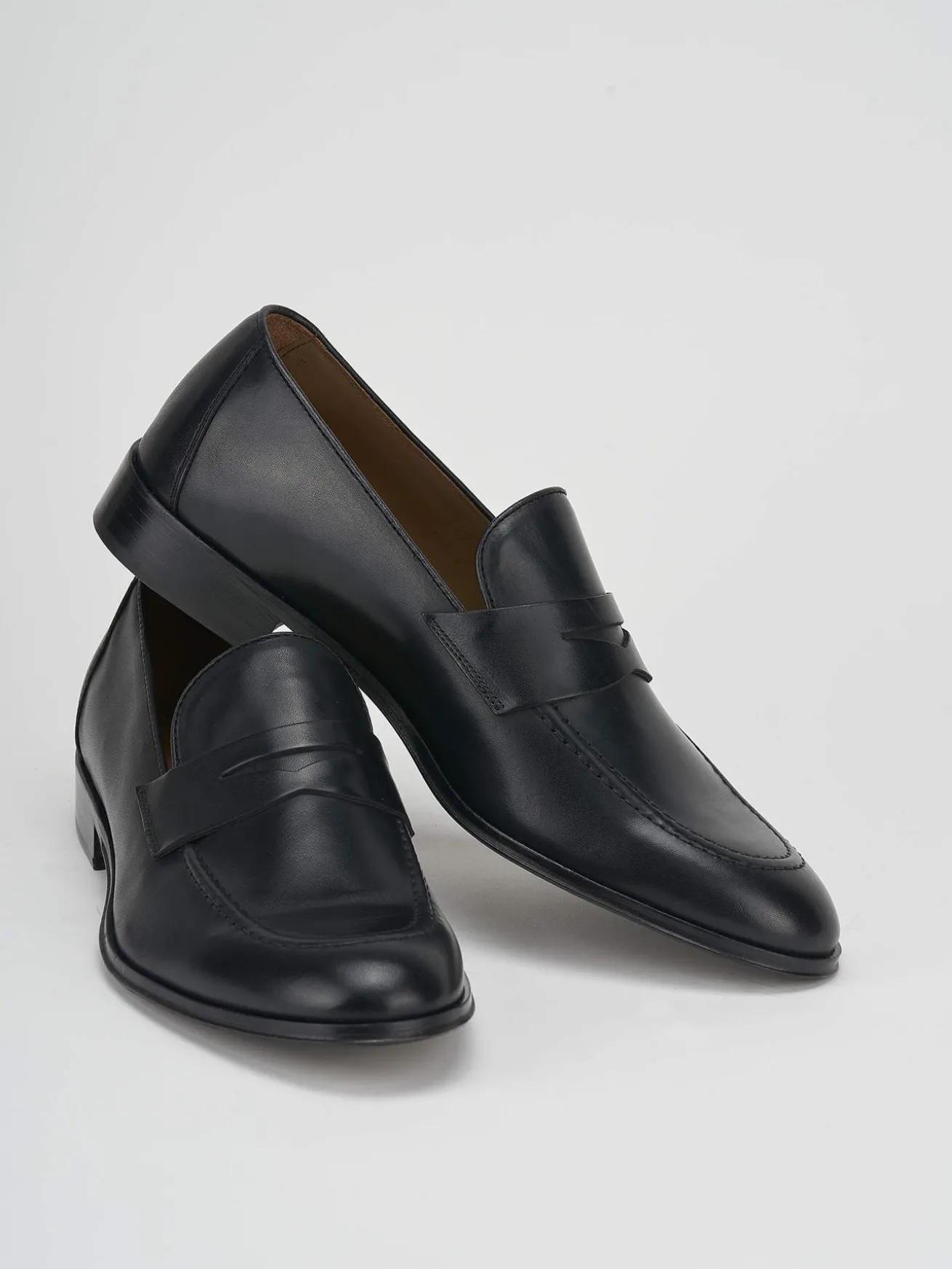 Mocassini tacco 1cm pelle nero