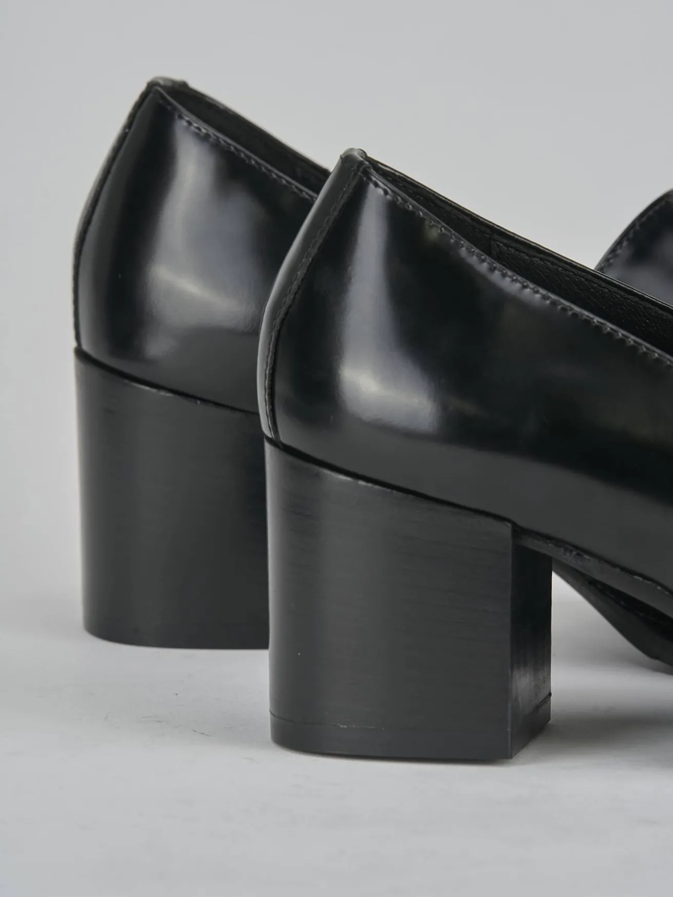 Mocassini tacco 7cm pelle nero