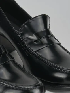 Mocassini tacco 7cm pelle nero