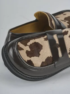 Mocassini tacco 3cm pelle testa