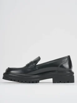 Mocassini tacco 2cm pelle nero