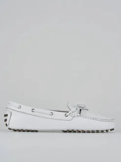 Mocassini tacco 1cm pelle bianco