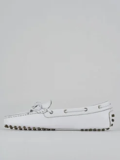 Mocassini tacco 1cm pelle bianco