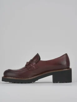 Mocassini tacco 5cm pelle bordo'