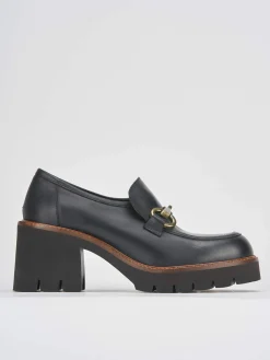 Mocassini tacco 6cm pelle nero