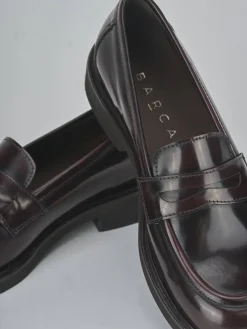 Mocassini tacco 2cm pelle beige