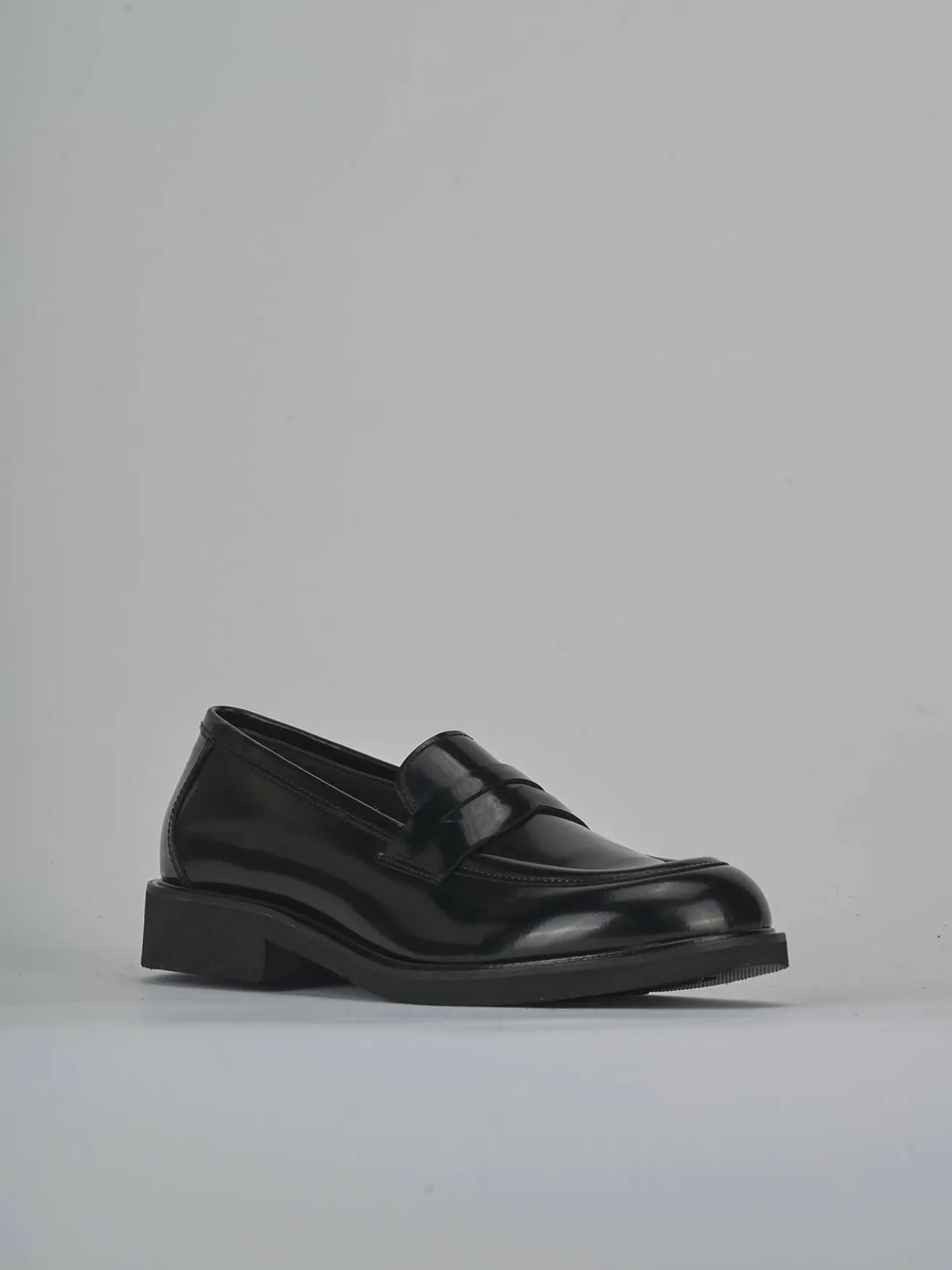 Mocassini tacco 2cm pelle nero