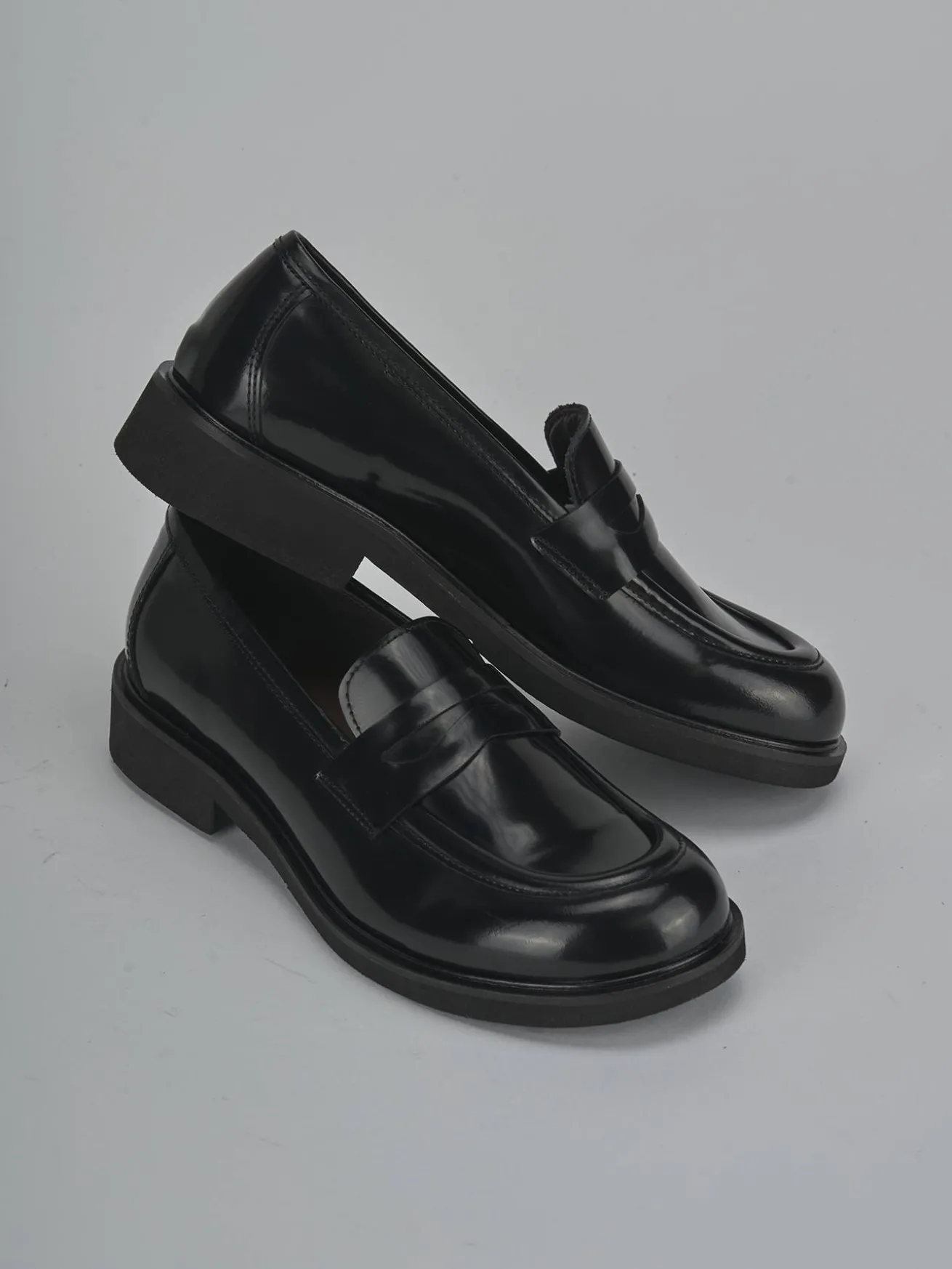 Mocassini tacco 2cm pelle nero