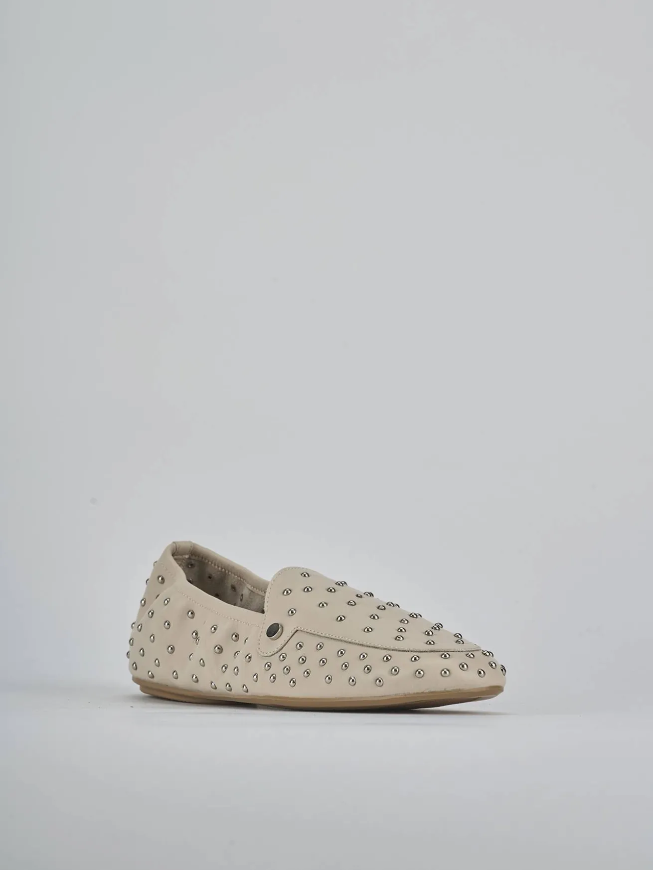 Mocassini tacco 1cm pelle beige